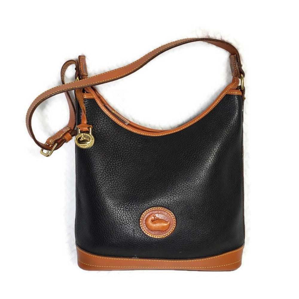 Dooney & Bourke Black and Brown Shoulder Bag
